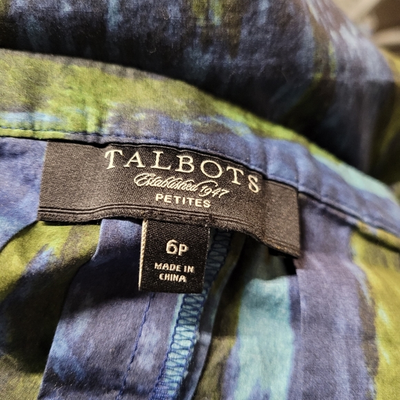 Talbots blue Green pleated skirt 6 petite - Picture 7 of 7